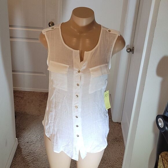 BRAND NEW PERSEPTION CONCEPT SLEEVELESS WOMEN"S BLOUSE SHIRT - Picture 14 of 16